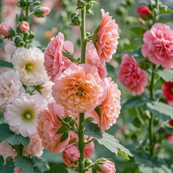 200 Hollyhock Seeds with Stunning Tall Blooms, Perfect for Fences, Natural Screens & Bee Gardens