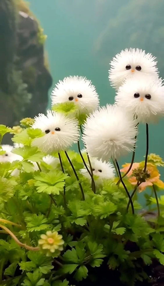 White cat's eye ball flower