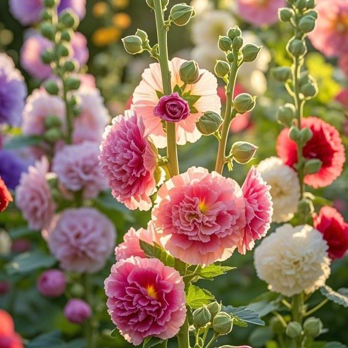 200 Hollyhock Seeds with Stunning Tall Blooms, Perfect for Fences, Natural Screens & Bee Gardens