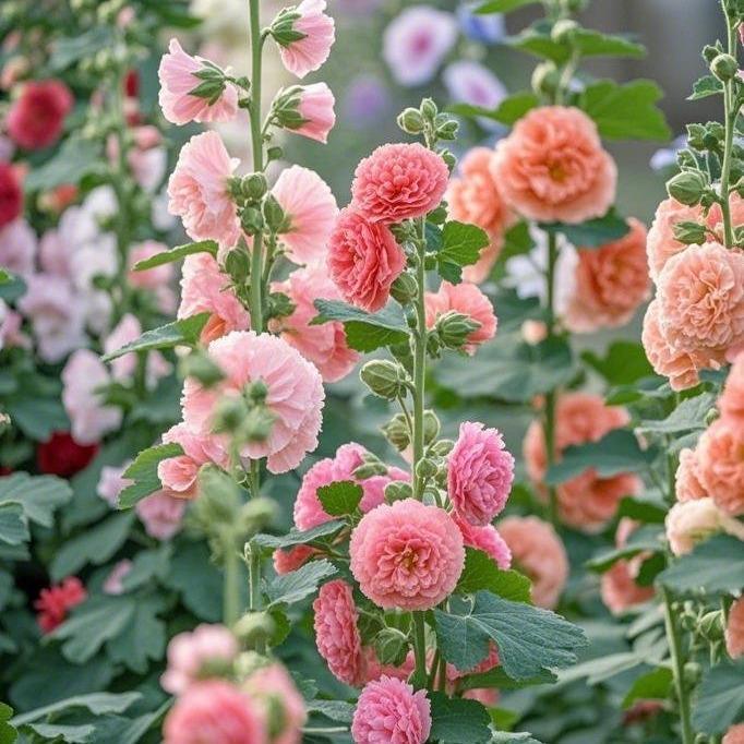 200 Hollyhock Seeds with Stunning Tall Blooms, Perfect for Fences, Natural Screens & Bee Gardens
