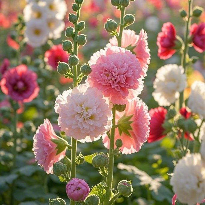 200 Hollyhock Seeds with Stunning Tall Blooms, Perfect for Fences, Natural Screens & Bee Gardens
